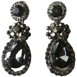 Black&Silver  Swarovski Crystal Earrings